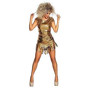 Boland 83842 – karnevalsdräkt kjol Queen, guld, miniklänning, temafest, temafest, 70-talsdräkt