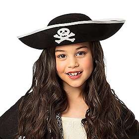 Boland 81909 – Hatt pirat, för barn, trespets, sjörövare, kapten, fridare, svart, dödskalle, karneval, karneval, temafest, halloween, utkläd