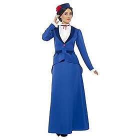 Smiffys Victorian Nanny kostym, blå, S UK storlek 08-10