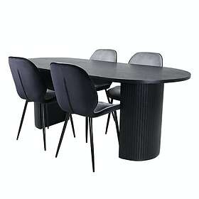 Venture Home Matgrupp Bianca Med 4 Elisa Stolar Oval Dining Table Black ...