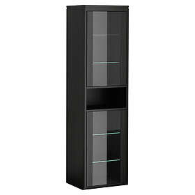 DuoBad Högskåp Vilan med Klarglasdörrar Svart Höger 19101