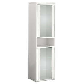 DuoBad Högskåp Vilan med Frostglasdörrar Vit matt Höger 19091