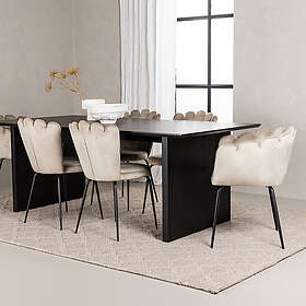 Venture Home Matgrupp Vail med 4 Limhamn Light Stolar Dining Table Black Smoked MDF +Limhamn GR22957