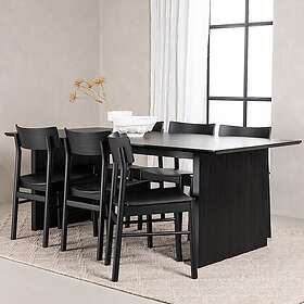 Venture Home Matgrupp Vail med 6 Montros Stolar Dining Table Black Smoked MDF +Montros GR22973