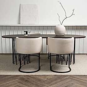 Venture Home Matgrupp Stone med 4 Simrishamn Stolar oval Dining Table Black Mocca Veneer +Simrishman Chair Beige TC-fabric _4 GR23046