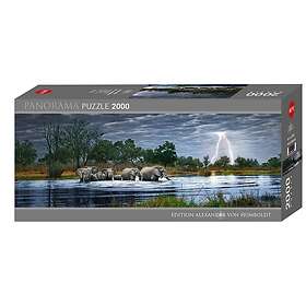 Heye Panorama Puzzle Humboldt, Un troupeau d'éléphants 2000 Pièces