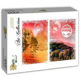 Grafika Art Pussel Jorden runt: Afrika, Egypten & Kenya 2000 Bitar