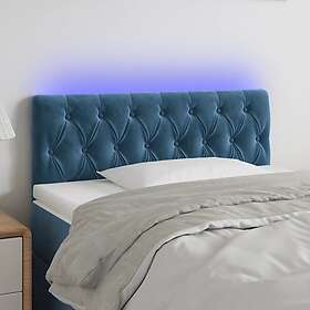 vidaXL Sengegavl LED mörkblå 100 x 7 78/88 cm sammet 3121994