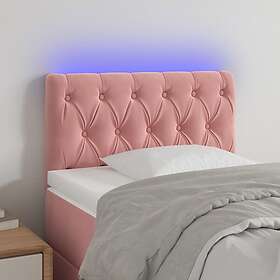 vidaXL Sänggavel LED rosa 80x7x78/88 cm sammet 3121983