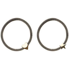 Dark 2 pk Velvet Hair Tie Grey