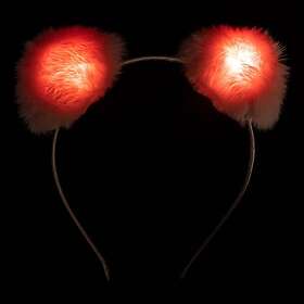 Fluffigt LED Diadem med Öron