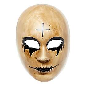 Läskigt Ansikte med Kors Mask Beige