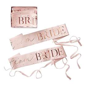 Ginger Ray Ordensband Team Bride Rosa/Roséguld 6-pack