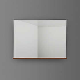 4AQUA Spegel med hylla (Mörkbrun ek/100)