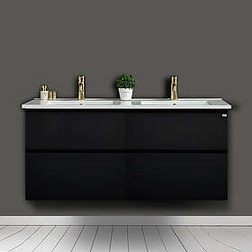 4AQUA Kommod Slim H med grepplist (Svart/120)