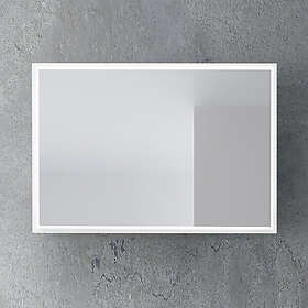 4AQUA Spegel Luna med ram (Vit blank/120)