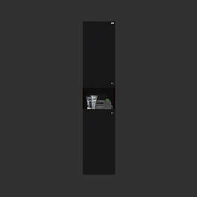 4AQUA Högskåp med öppet hyllplan (Svart/Slät lucka)