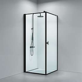 Strømberg Bad Noma 135 Duschhörn Matt Svart (Frame/900x900mm/Høyre modell)