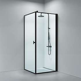 Strømberg Bad Noma 135 Duschhörn Matt Svart (Frame/900x900mm/Venstre modell)