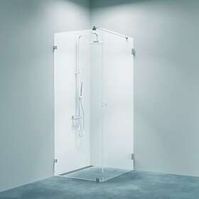 Strømberg Bad Lucca 130 Fastvägg med Vikdörr Krom Klarglas (800mm)