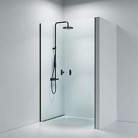 Strømberg Bad Noma 30 Saloon Svängdörrar Matt Svart, Klarglas (800mm)