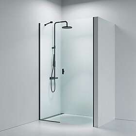 Strømberg Bad Noma 45 Svängdörr Matt Svart, Klarglas (1000mm/Vänster modell)