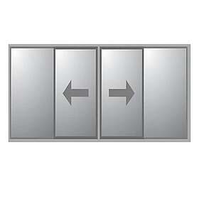 Novoroom Kombiparti Dörrar Extreme 2-glas 2 Skjutbara & Fasta Monorail OXXO (b:4900mm, h:2100mm) 353324921