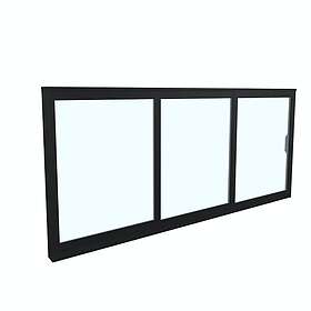 Landskap Skjutfönster Robust Året Runt 3-del Skjutfönsterparti B3300mm x H1200 Svart År 60846752