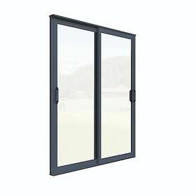 Landskap Skjutdörr Robust Året Runt 2-del Skjutdörrsparti B1950mm x H2000 Grå r 60846778