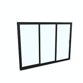 Landskap Skjutdörr Robust Året Runt 3-del Skjutdörrsparti B2700mm x H2000 Svart 60846714