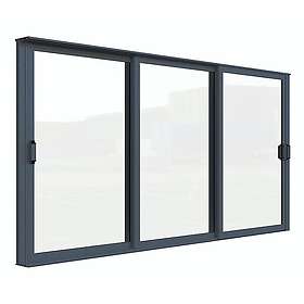 Landskap Skjutdörr Robust Året Runt 3-del Skjutdörrsparti B3500mm x H2000 Grå r 60846800