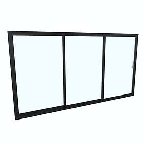 Landskap Skjutdörr Robust Året Runt 3-del Skjutdörrsparti B3700mm x H2000 Svart 60846724