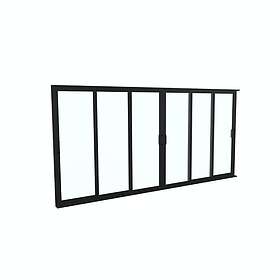 Landskap Skjutdörr Robust Året runt 3+3 Skjutdörrsparti B4149mm x H2000 Svart 60897823