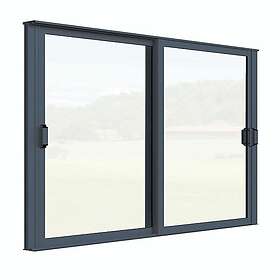 Landskap Skjutdörr Robust Året Runt 2-del Skjutdörrsparti B2350mm x H2000 Grå r 60846782