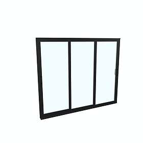 Landskap Skjutdörr Robust Året Runt 3-del Skjutdörrsparti B2400mm x H2000 Svart 60846711