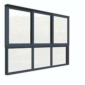 Landskap Skjutfönster med fast underdel Robust Året Runt 3-del Fönsterparti m B2700xH1200+800mm-Grå ÅR 60918196
