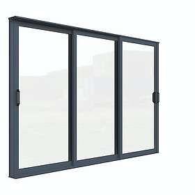 Landskap Skjutdörr Robust Året Runt 3-del Skjutdörrsparti B2900mm x H2000 Grå r 60846794