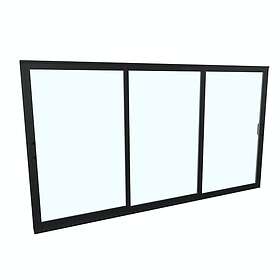 Landskap Skjutdörr Robust Året Runt 3-del Skjutdörrsparti B3600mm x H2000 Svart 60846723