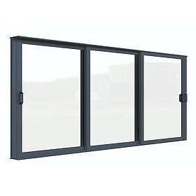 Landskap Skjutdörr Robust Året Runt 3-del Skjutdörrsparti B3800mm x H2000 Grå r 60846803