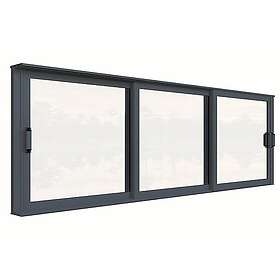 Landskap Skjutfönster Robust Året Runt 3-del Skjutfönsterparti B3900mm x H1200 Grå 60846836