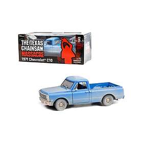 Greenlight 1971 Chevrolet C10 Pickup Truck Light Blue (Dusty) the Texas Chainsaw Massacre (1974) Movie 1:24 Diecast Model Car