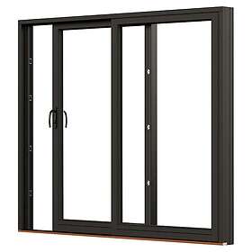 NorDan Skjutdörr NTech Aluminium 2-Delad BlackLine Svart trä/alu 35x21 SD35X21ALU-BL