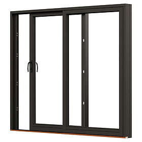 NorDan Skjutdörr NTech Aluminium 2-Delad BlackLine Svart trä/alu 34x21 SD34X21ALU-BL