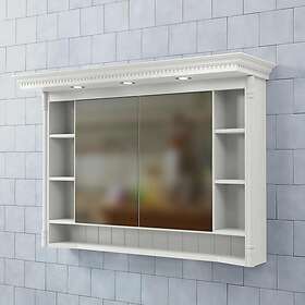 Björbo Badrum Spegelskåp Valhall med Belysning 120 Varmgrå V122Ö