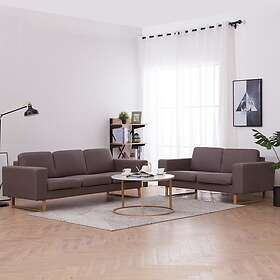 vidaXL Soffgrupp 2 delar tyg taupe 276866