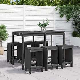 vidaXL Barmöbler för trädgården 7 delar grå massiv furu 3157753