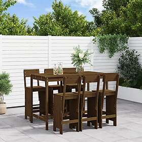 vidaXL Bargrupp för trädgården 7 delar honungsbrun massiv furu 3157814