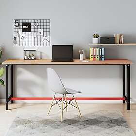 vidaXL Arbetsbänk 220x55x81,5 cm massivt bokträ och metall 3188908