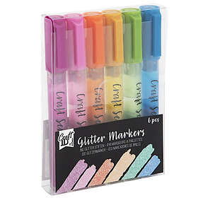 Craft Sensations Glitter-markers 6-set