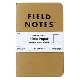 Field Notes Memo Book Plain 3-pack